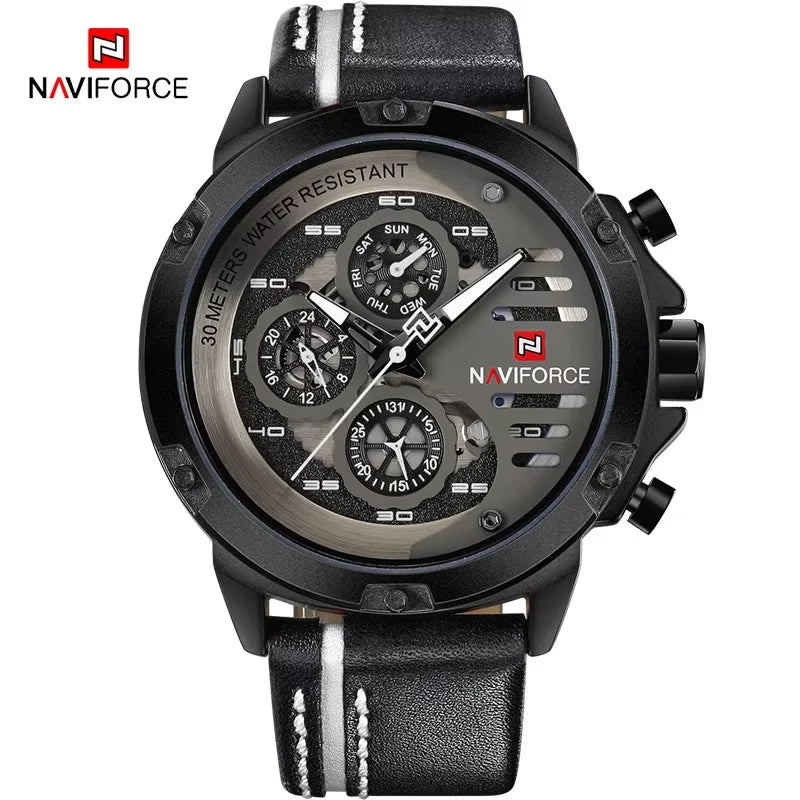 New NAVIFORCE Men's Creative Sport Military Watch, Men Business Clock Watch, Male Luxurious Casual Wristwatches