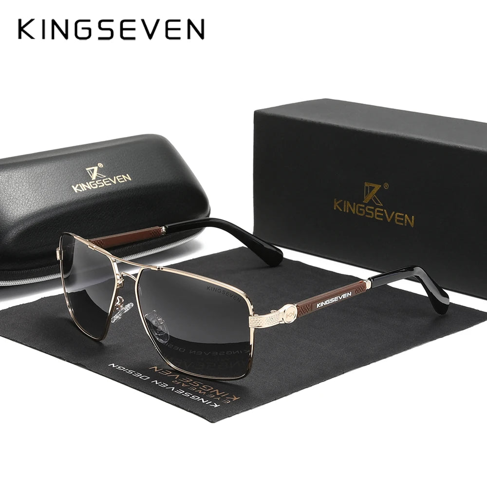 KINGSEVEN Design  Men/Women Sunglasses, New Polarized UV400 Coating Optical Lens ,Auto Reset Square Frame Driving
