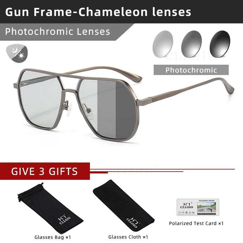 Photochromic Sunglasses, Men Women Polarized Sun Glasses, Chameleon Anti-glare Driving Sunglasses