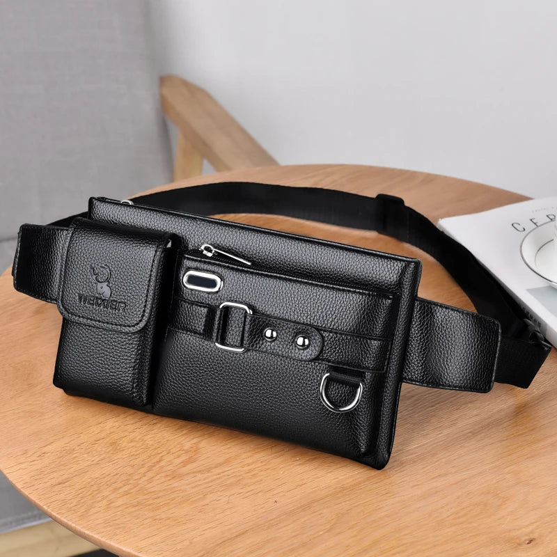 Waist Packs Men Top PU Fanny Bag for Phone Pouch Messenger Bags Fanny Pack