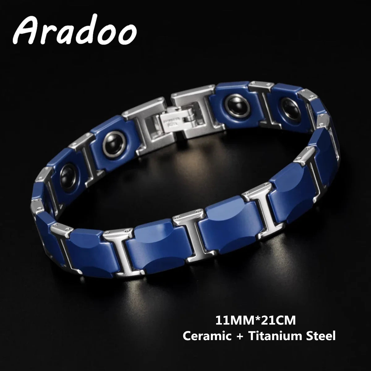 Ceramic Titanium Steel Bracelet Hematite Magnetic Stainless Steel Adjustable Bracelets - Hiron Store