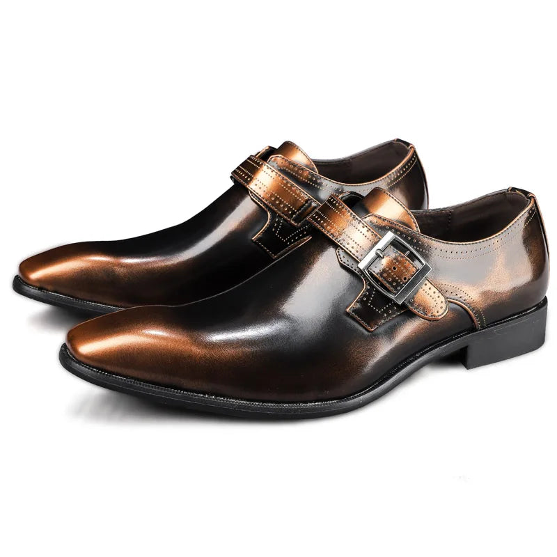 Man Business 38~48 Wedding  Shoes Formal Designer Mens  Shoes Casual Patent Leather Italian Monks Shoes Men Loafers