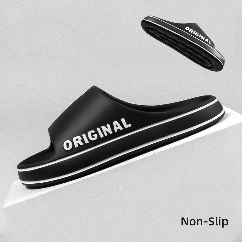 Women Slippers Beach Solid Color Mens Thick Sole Indoor Bathroom Anti Slip Shoes Summer Couple Sandals