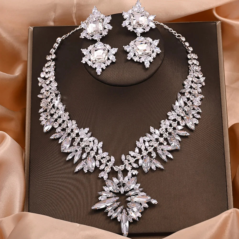 Crystal  Jewelry Set Bridesmaid Necklace and Earring Sets for Women