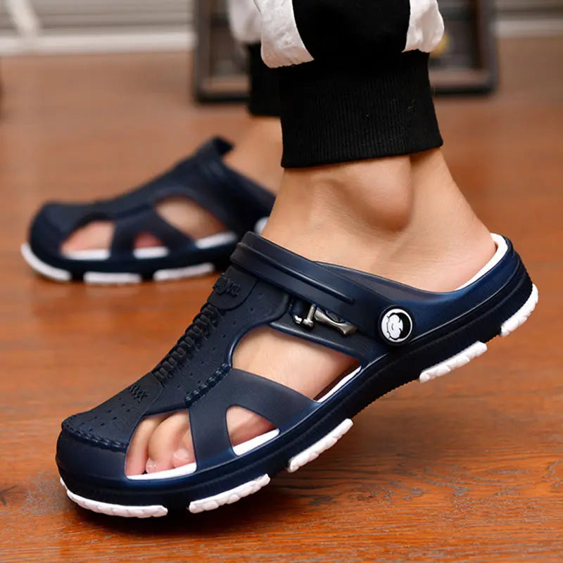 Summer Sandals  Men Slippers Outdoor Beach Casual Shoes Zapatos De Hombre Indoor Durable Anti Slip Peep Toe New - Hiron Store