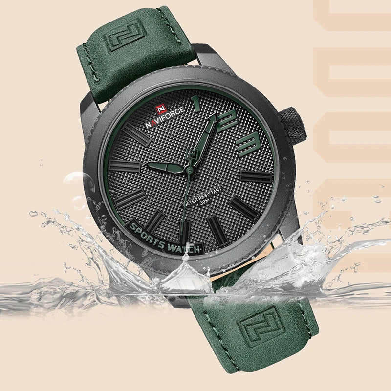 Wristwatch Military Sports Shockproof Waterproof Leather Watch Men Clock