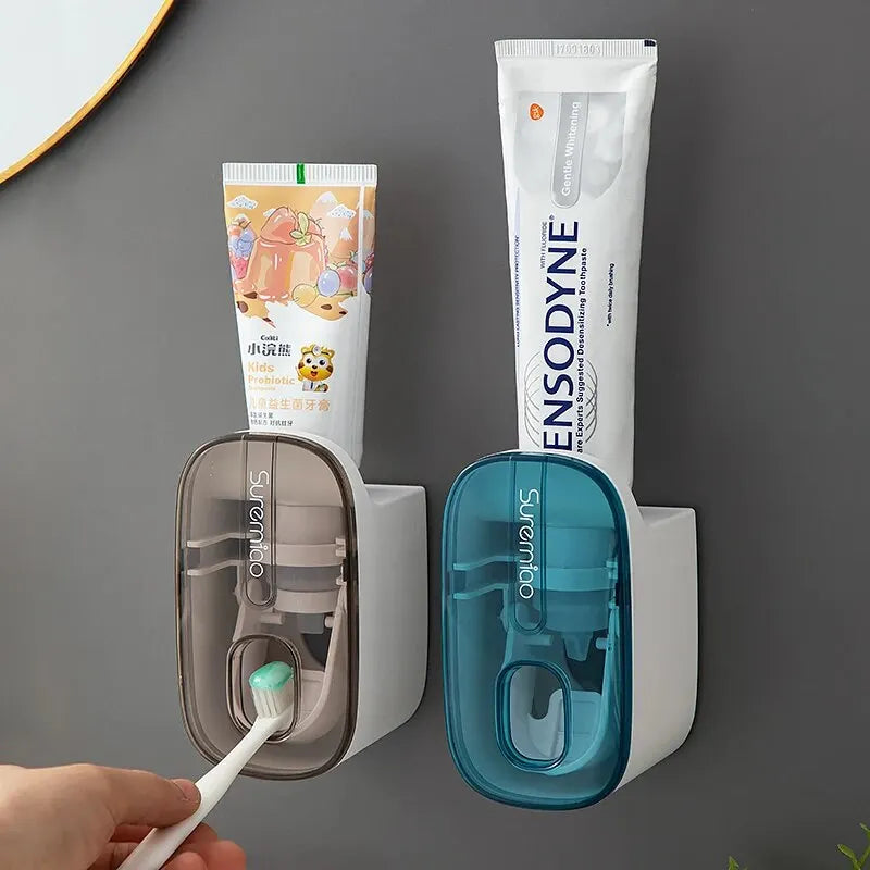 1 PCS Automatic Toothpaste Dispenser Bathroom Accessories Wall Mount Lazy Toothpaste Squeezer Toothbrush Holder - Hiron Store