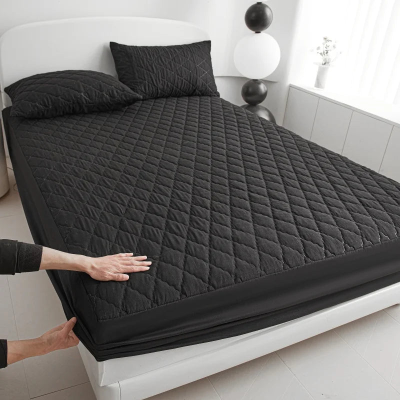 Quilted Thick Waterproof Mattress Cover Mattress Protector Queen King Fitted Sheet Bed Pad Cover Bed Topper