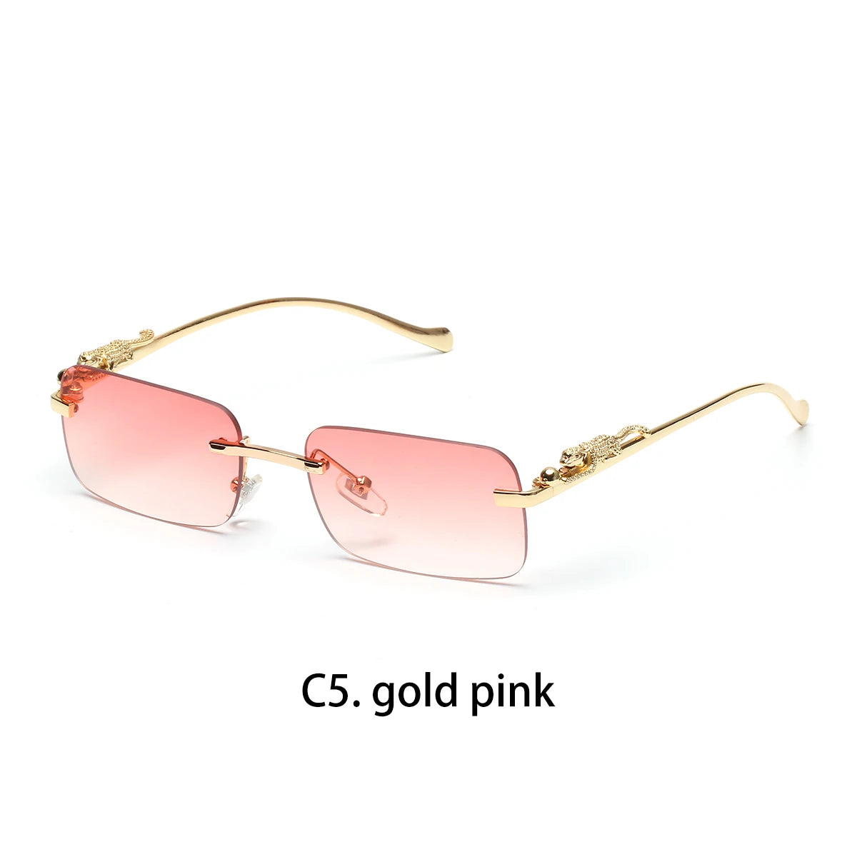 Ruiao rimless sunglasses UV400 fashion square metal glasses designer sunglasses shades