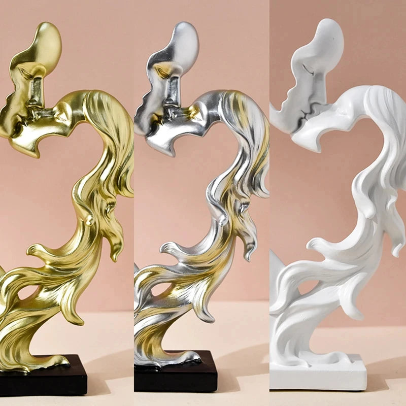 Couple Statue Decoration Kissing Deep Love Resin Figurines Creative Kiss Decor Accessories