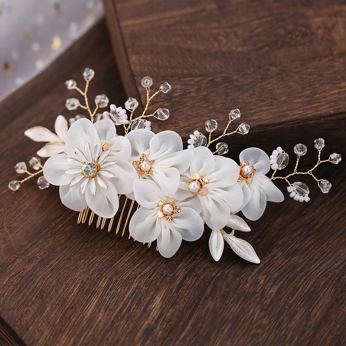 Flower Pearl Crystal Hair Clip Wedding Hair Comb Hairpin Headbands Hair Accessories Jewellery