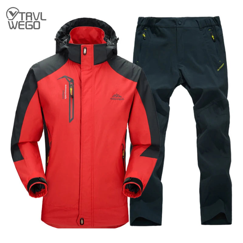 TRVLWEGO Jacket Pants Hiking Camping Spring&Autumn Waterproof 20000MM Men's Windbreak Trekking Coat Trousers