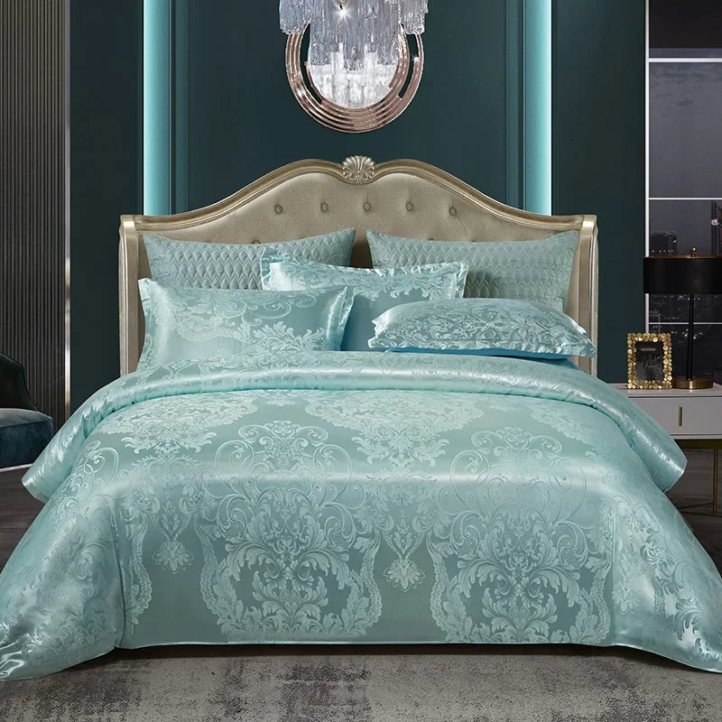 3pcs Duvet Cover and Pillowcase Set, European Light Luxury, Skin-Friendly Soft Fabric, Family bedroom Bedding