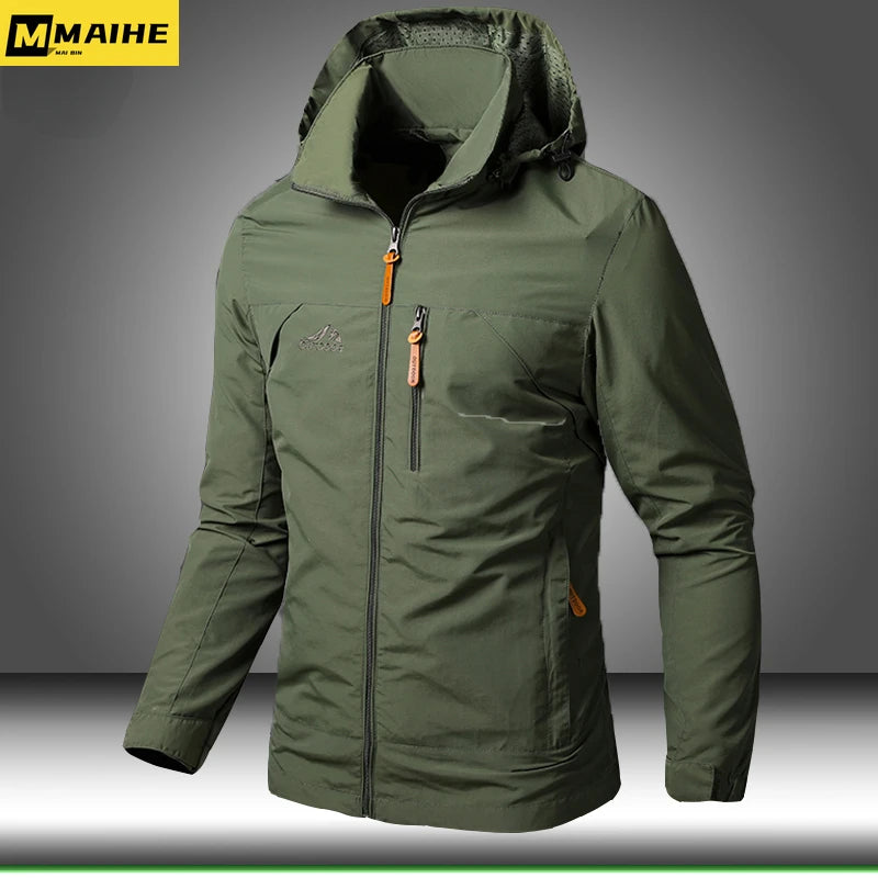 Mens Windbreaker Jackets Waterproof Military Hooded Coat Male New Combat Jackets