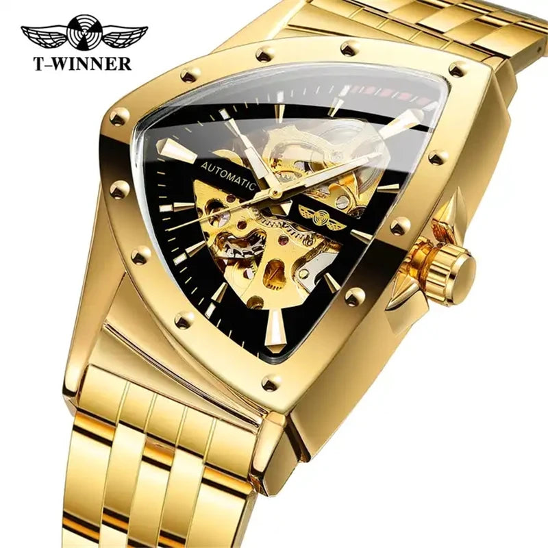 Stainless Steel Brand Waterproof Men's Transparent Mechanical Watches