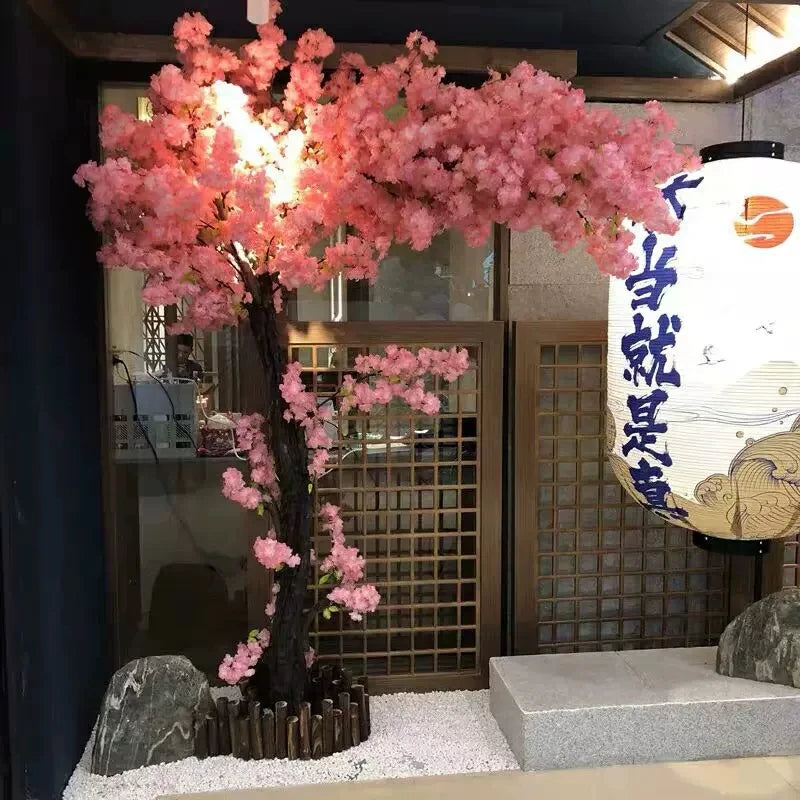 Artificial Cherry Blossom Tree Large Fake Peach Blossom Plant Wedding & Outdoor Home Garden Decoration Christmas Home Decoration