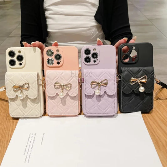 Wallet Leather Bag Case for Samsung Galaxy Crossbody Lanyard Neck Strap Cover