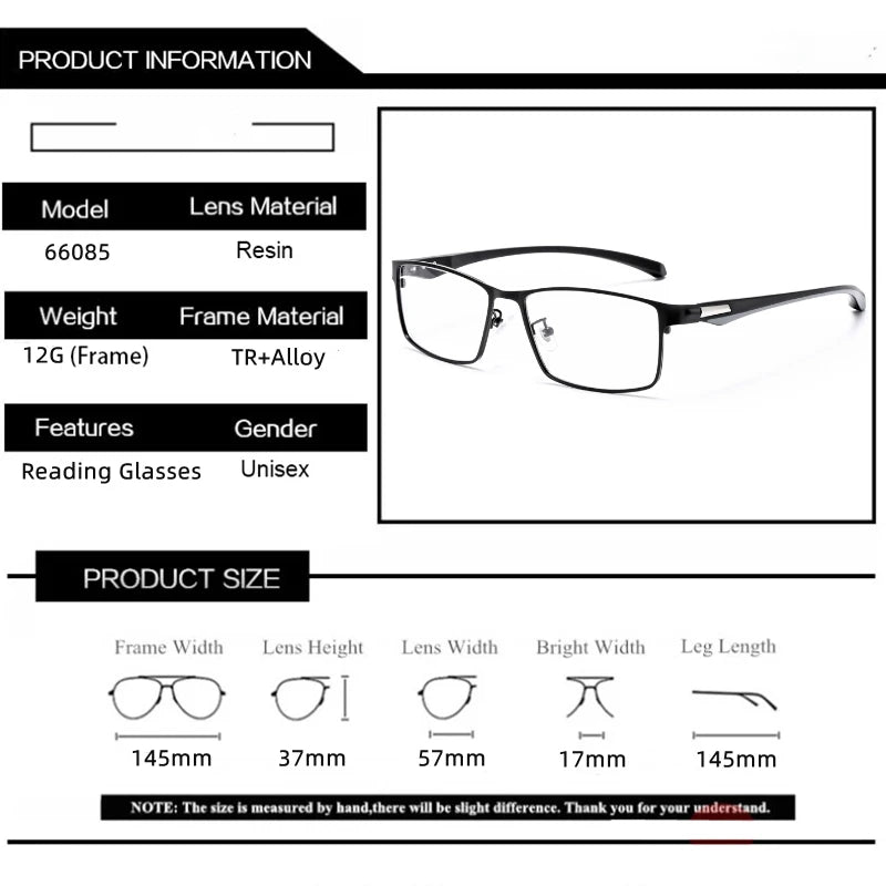 KOCOLIOR Anti Blue Light Men Reading Glasses, Titanium Alloy Metal Frame, Business Computer Reader, +1.50 1.75 2.0 2.25 2.50 2.75