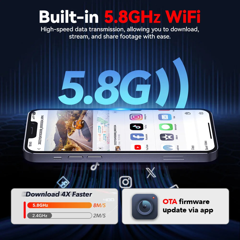 REDTIGER A4 Dash Camera Front and Rear 4k Dash Cam  Drive Recorder for WiFi GPS Car Dvr for 24H Parking