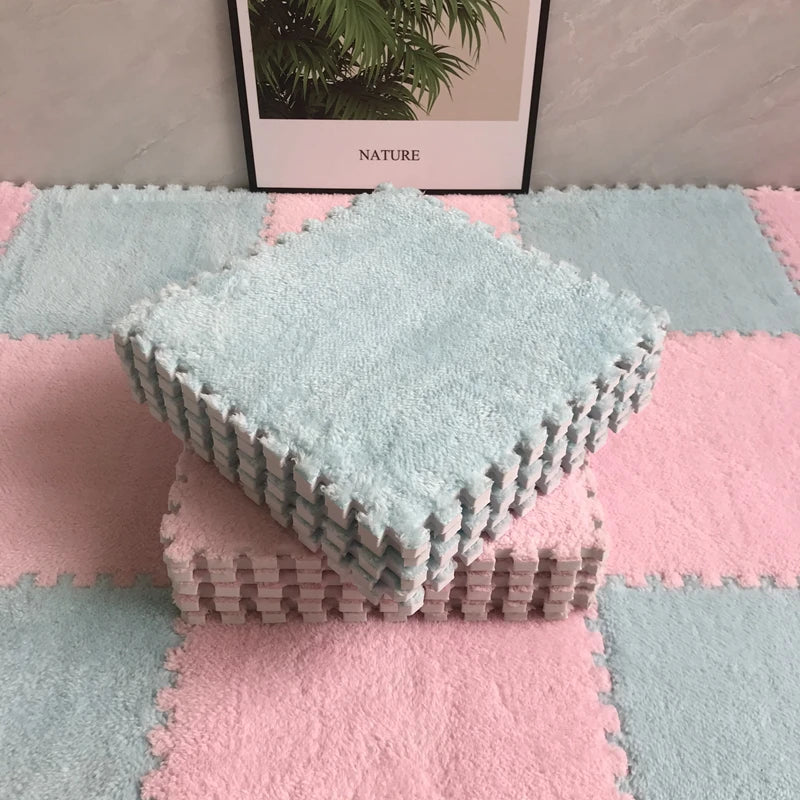 Soft Plush Children's Mat Baby Play Mat  Eva Foam Puzzle Carpet for  Children's Room Keep Warm Playmat 30*30*1CM
