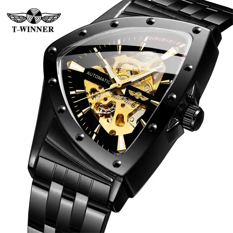 Stainless Steel Brand Waterproof Men's Transparent Mechanical Watches