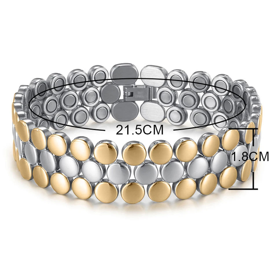 Magnetic Bracelets For Men & Women Bio Energy Therapy Health Luxury Stainless Steel Jewellery