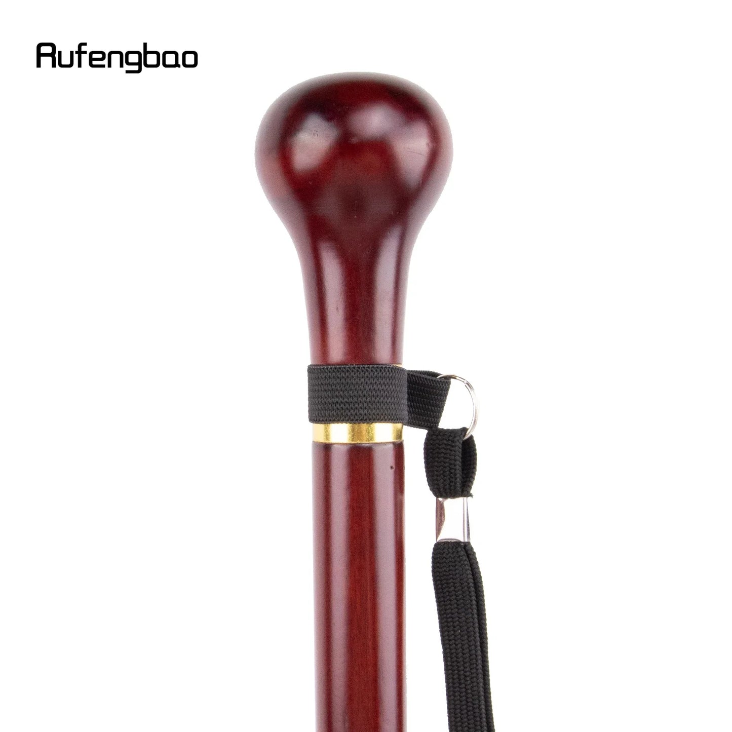 Red Round Wooden Traditional Fashion Walking Stick Decorative Cospaly Party Wood Walking