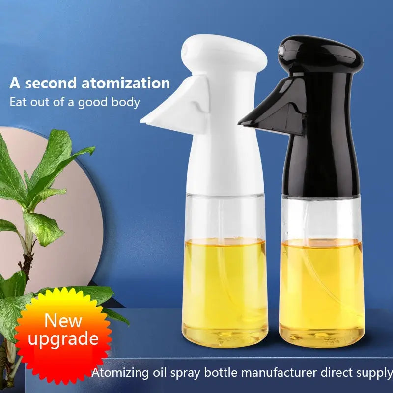 1pc Black Kitchen Oil Bottle Cooking Oil Spray 200ml Pneumatic Spray Bottle Fitness Barbecue Spray Oil Dispenser - Hiron Store