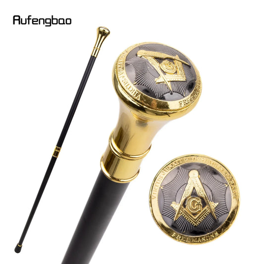 Golden Freemasonry Freemasons VG Totem Relief Walking Cane Fashion Walking Stick Gentleman Walking Stick