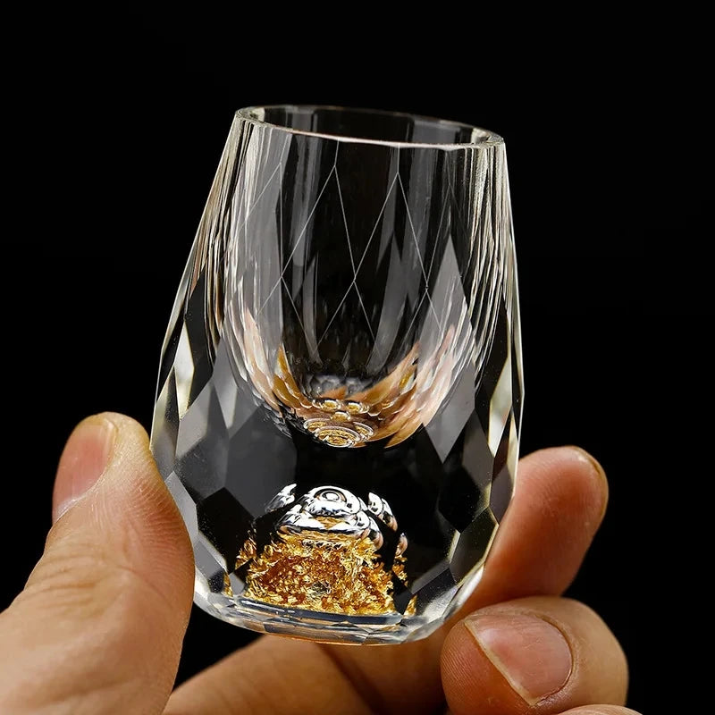 6pcs 15ml Liquor Crystal Glasses Set Wine Glasses Brandy Tea Cup Diamond Cutting