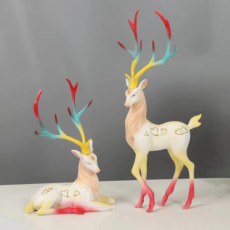 Ornaments Resin ELK Sculpture For Living Room Luxury Nordic Home Decor Sculptures Figurines