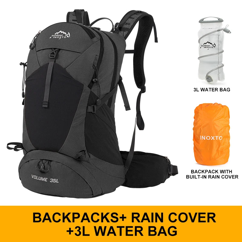 Mountaineering backpack 35 liters men's and women's outdoor sports bag waterproof camping hiking rain