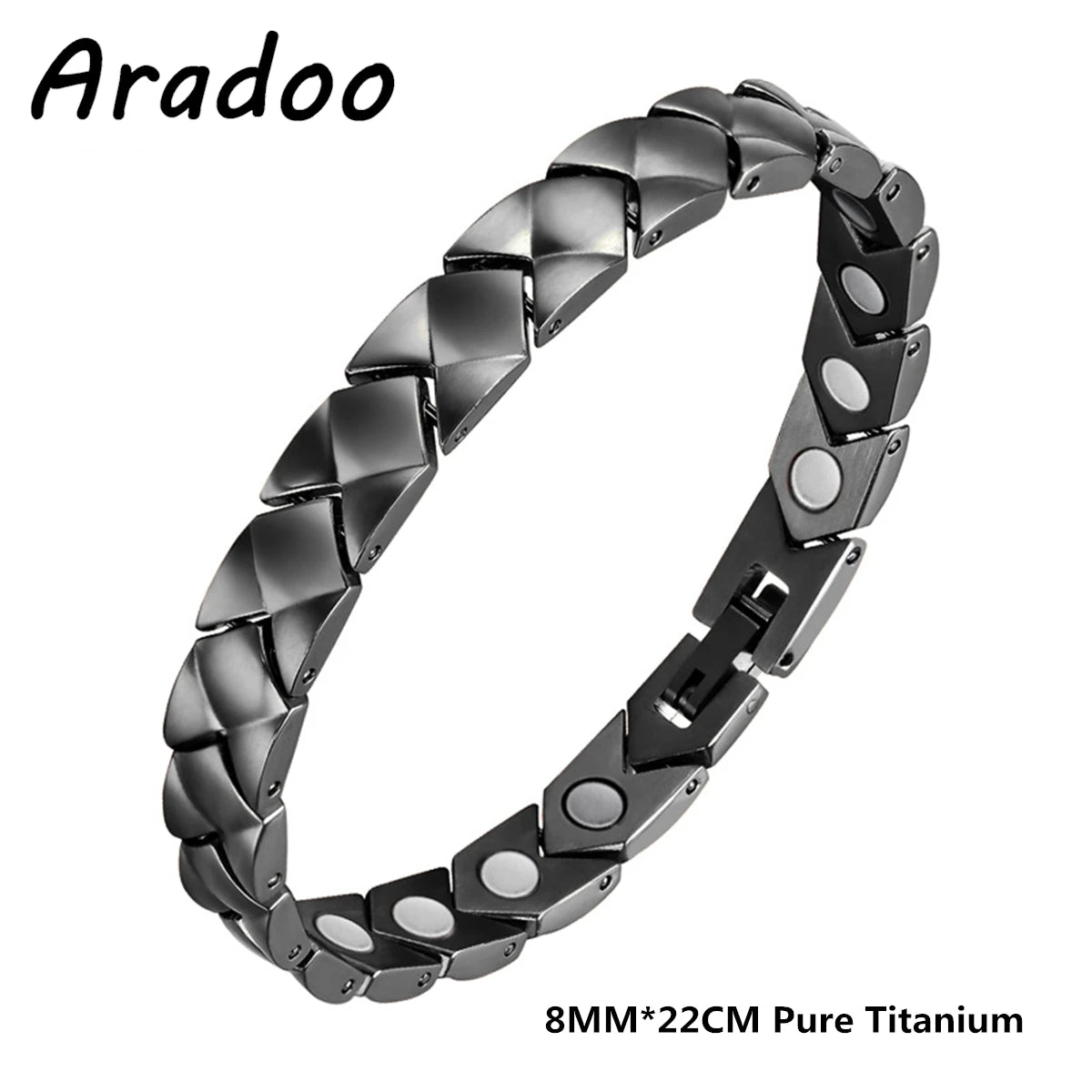 Men's Titanium Steel Magnetic Energy Bracelet Negative Ion Anti-fatigue Strap Bracelets