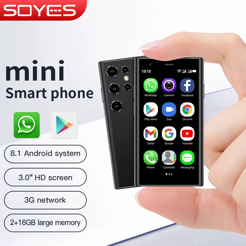 SOYES S23 Mini Smartphones Android 8.1 Dual SIM 3.0'' HD 1000mAh Battery WIFI Bluetooth 3G Small Mobile Phone - Hiron Store