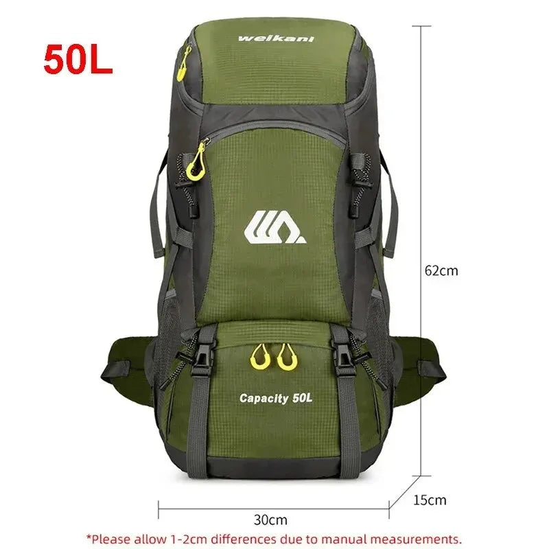 50L Travel Backpack Camping Bag For Men Large Hiking Bag Tourist Rucksack Waterproof Outdoor Sports Climbing Mountaineering Bag - Hiron Store