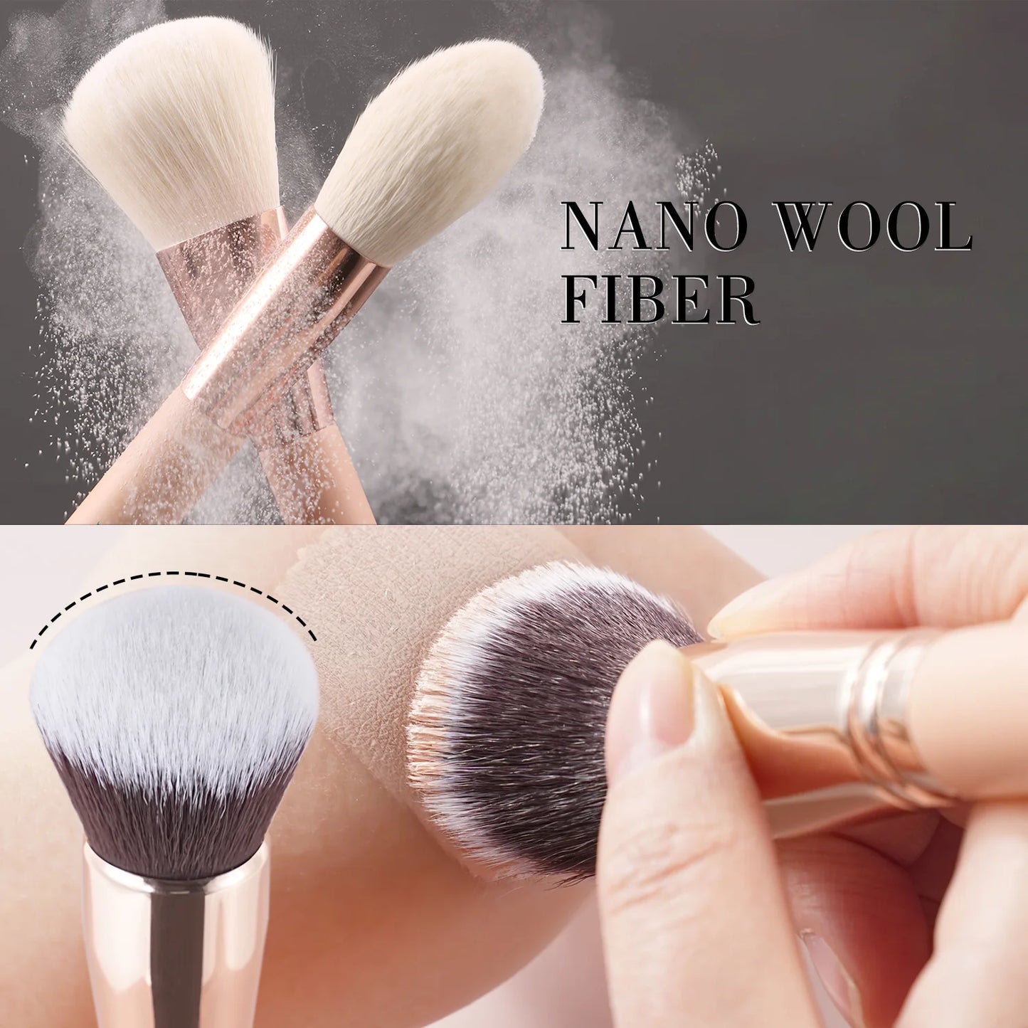 BEILI Pink Makeup Brushes High Quality Powder Foundation Blush Eyeshadow Make Up Brush Set