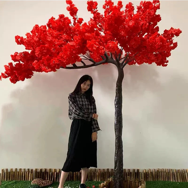 Artificial Cherry Blossom Tree Large Fake Peach Blossom Plant Wedding & Outdoor Home Garden Decoration Christmas Home Decoration