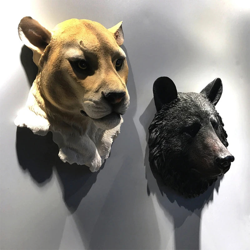 Animal Head Wall Decoration Statues Room Bedroom Home Wall Interior Decoration