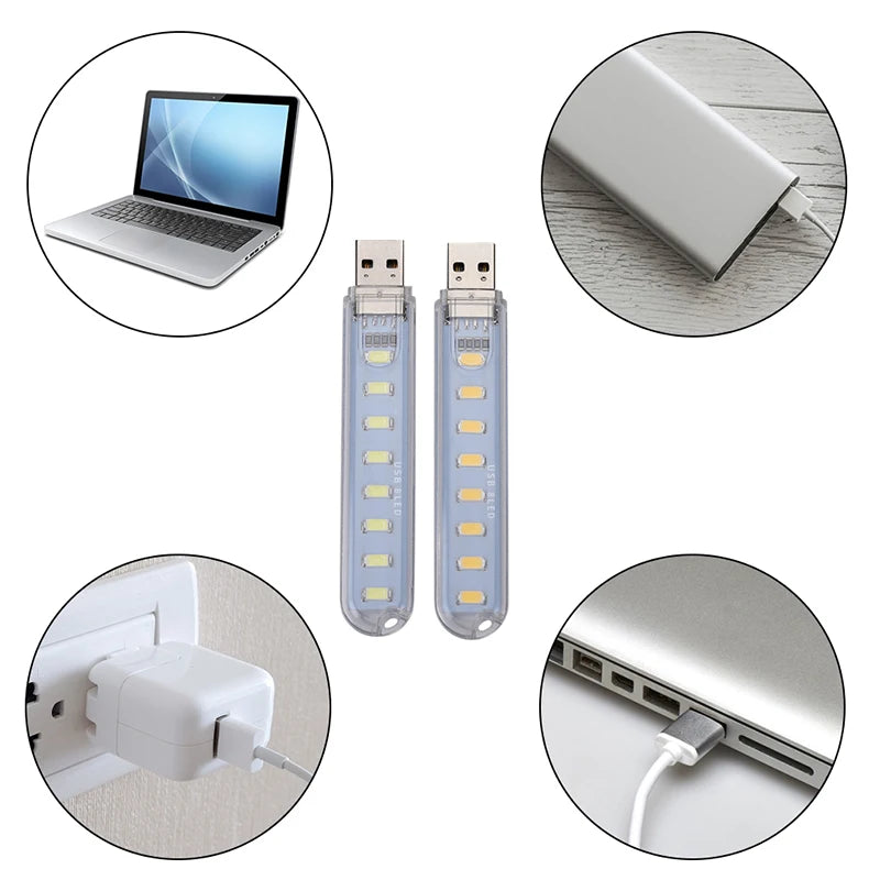 Mini USB LED Book Lights, Portable DC 5V   Ultra Bright Reading Lamp for Power Bank, PC, Laptops & Camping