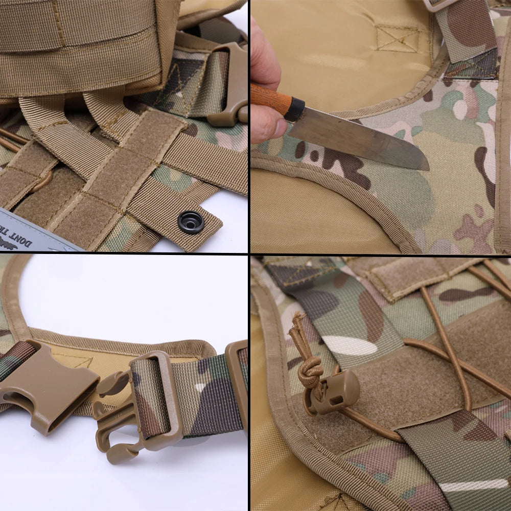 Large Dog Collar Military Dogs Harness And Leash Set Pet Training Vest Tactical German Shepherd