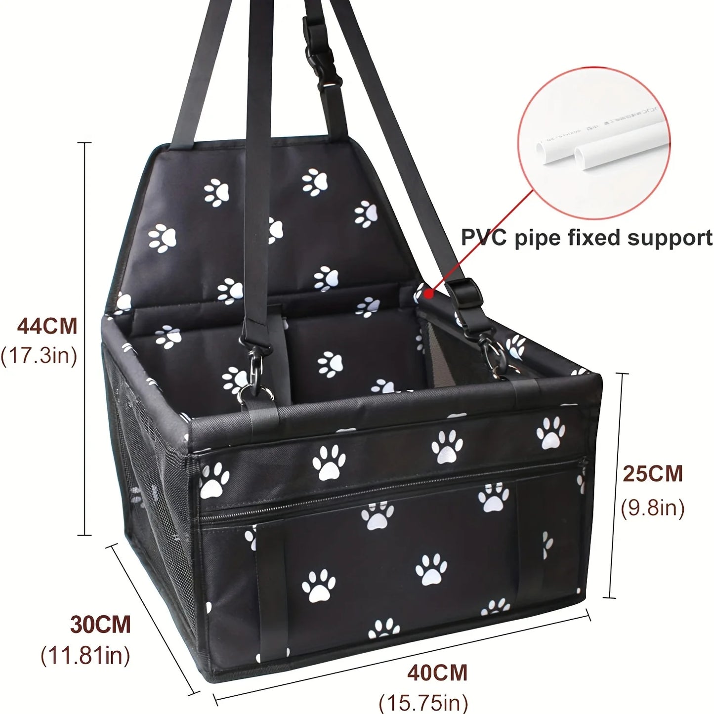 Dog Car Seat Travel Carrier, Doggie Booster Pvc Pipe, Oxford Folding Washable Travel Bags For Cats