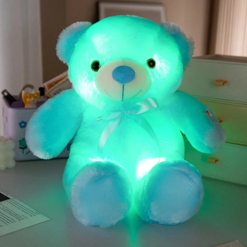 Colorful Glowing Bear Plush Toy Luminous Creative Light Up LED Teddy Bear Xmas Gift Kids