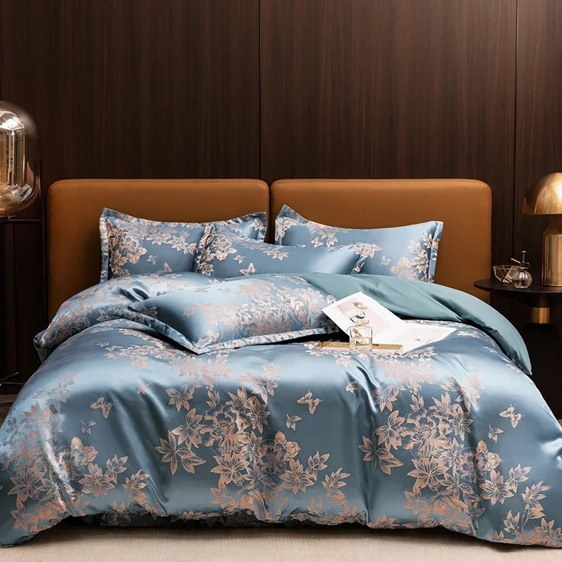 3pcs Duvet Cover and Pillowcase Set, European Light Luxury, Skin-Friendly Soft Fabric, Family bedroom Bedding