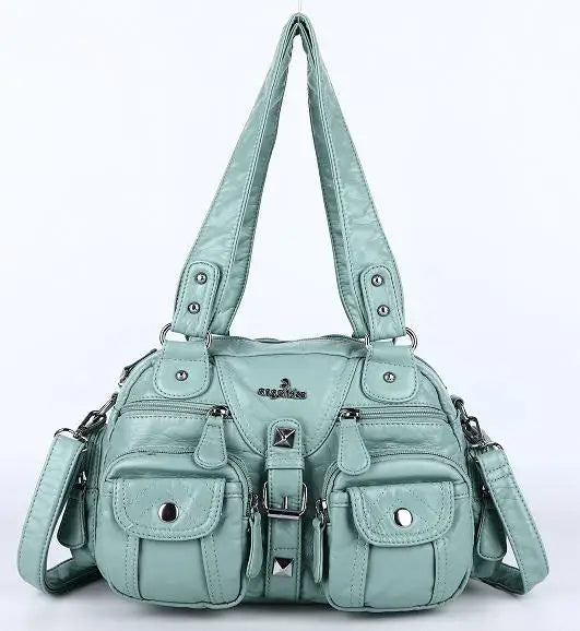 Angelkiss Women Handbags Satchel, Top-handle Handbag PU Shoulder Bag, Dumpling Pack Phone Money Bag