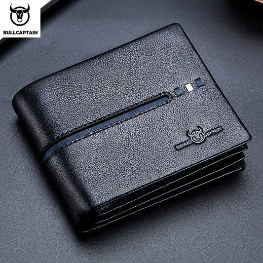 Genuine Leather Wallet Male Brand Designer Business Wallet Multi-function Storage Purse Rfid Card Package Wallet Men