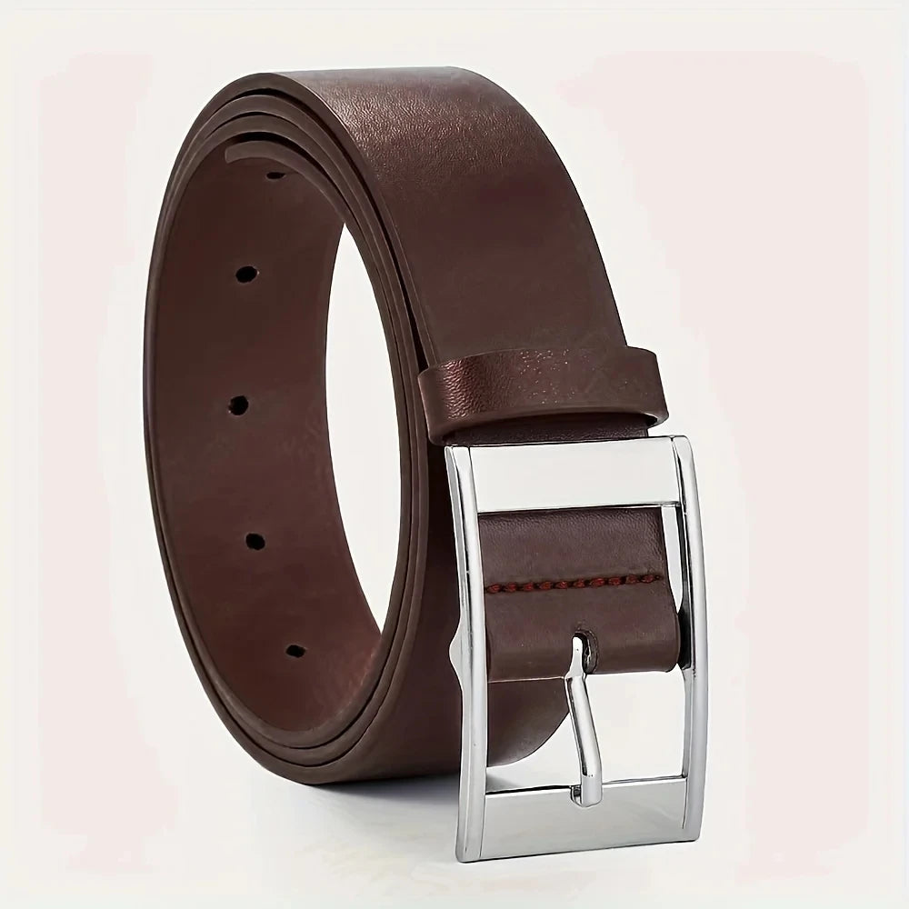 Luxury Belt for Men PU Leather Metal Pin Buckle High Quality Designer Waist Strap Belts