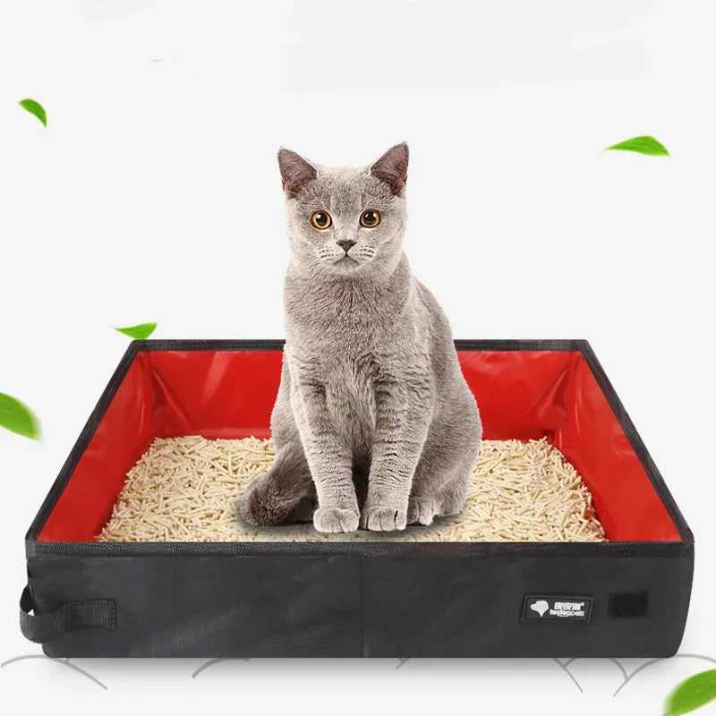 Portable Folding Travel Pet Litter Box cat and Dog Toilet Tray Folding Potty Waterproof Foldable