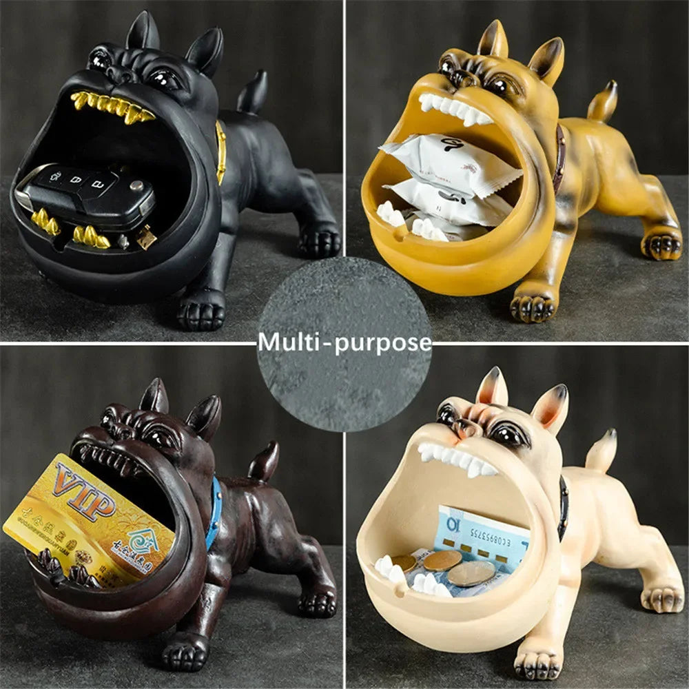 Dog Ashtray Decorative Bulldog Animal Large Capacity Storage Box Ceramic Crafts Ornaments