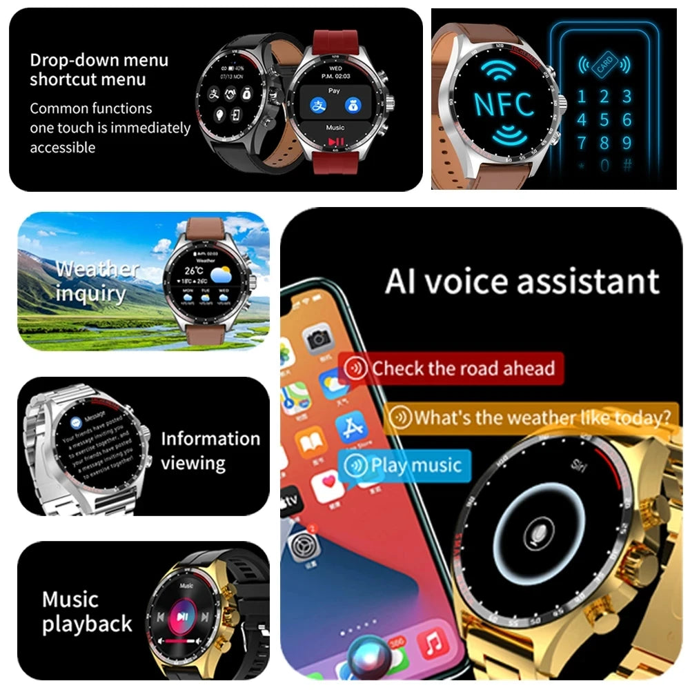 GPS Smart Watch Men Bluetooth Call HD Smartwatch Health  Monitoring Compass Waterproof Watches