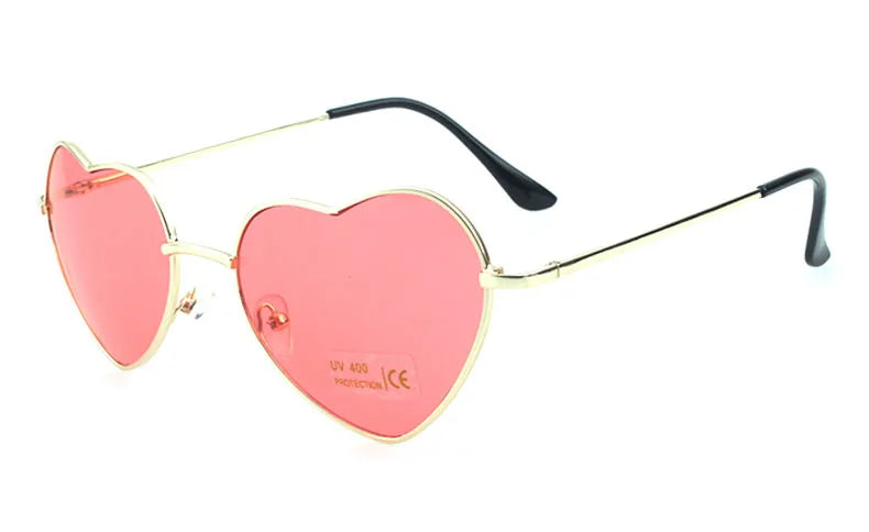 Ladies Heart Shaped Sunglasses Metal Women Designer Fashion Rimless LOVE Lenses Sun Glasses